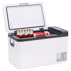 vidaXL Kühlbox mit Griff und Adapter Schwarz und Weiß 18 L PP & PE