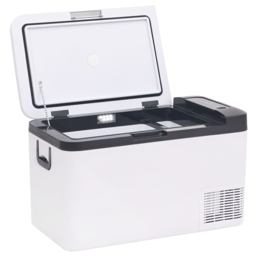 vidaXL Kühlbox mit Griff und Adapter Schwarz und Weiß 18 L PP & PE