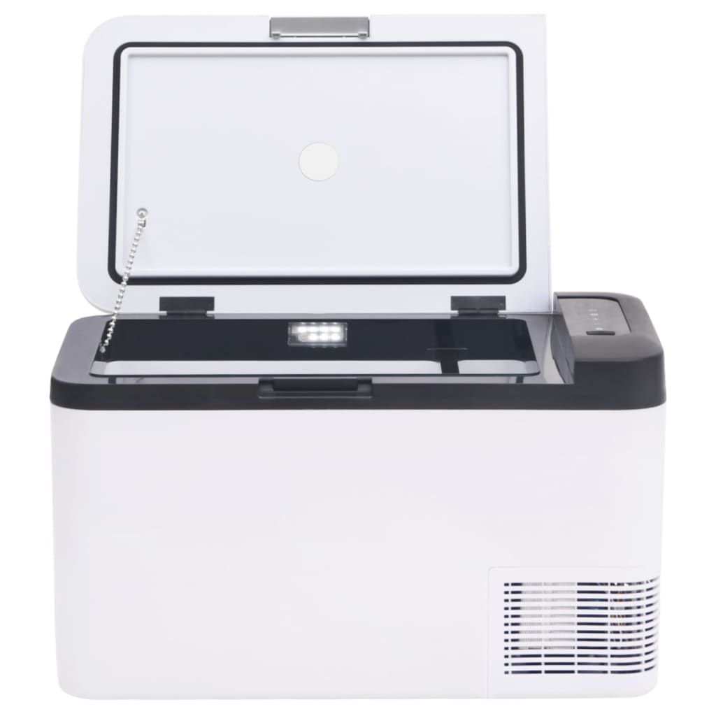 vidaXL Kühlbox mit Griff und Adapter Schwarz und Weiß 18 L PP & PE