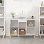 vidaXL Waschbeckenunterschrank Hochglanz-Weiß 80x33x60cm Holzwerkstoff