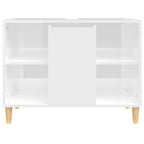 vidaXL Waschbeckenunterschrank Hochglanz-Weiß 80x33x60cm Holzwerkstoff