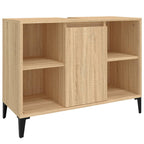 vidaXL Waschbeckenunterschrank Sonoma-Eiche 80x33x60 cm Holzwerkstoff