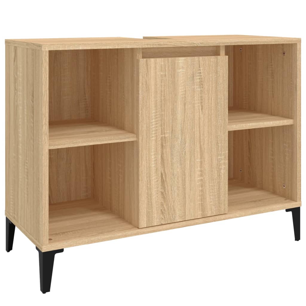 vidaXL Waschbeckenunterschrank Sonoma-Eiche 80x33x60 cm Holzwerkstoff