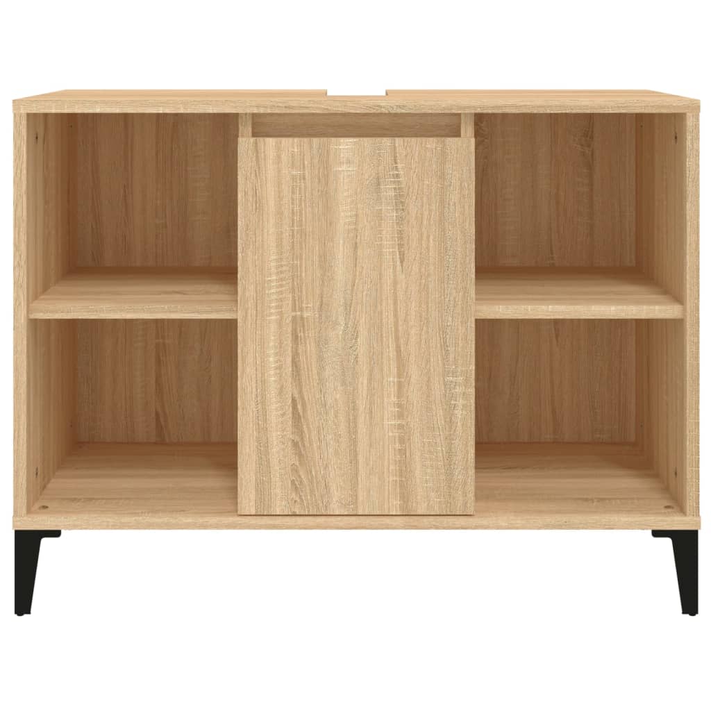 vidaXL Waschbeckenunterschrank Sonoma-Eiche 80x33x60 cm Holzwerkstoff