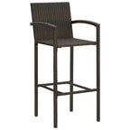 vidaXL Barhocker 2 Stk. Braun Poly Rattan