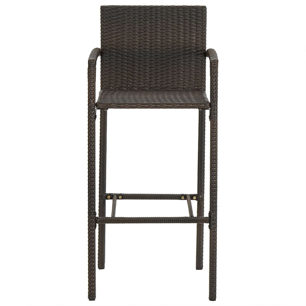 vidaXL Barhocker 2 Stk. Braun Poly Rattan