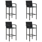 vidaXL Barhocker 4 Stk. Schwarz Poly Rattan