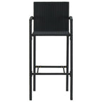 vidaXL Barhocker 4 Stk. Schwarz Poly Rattan
