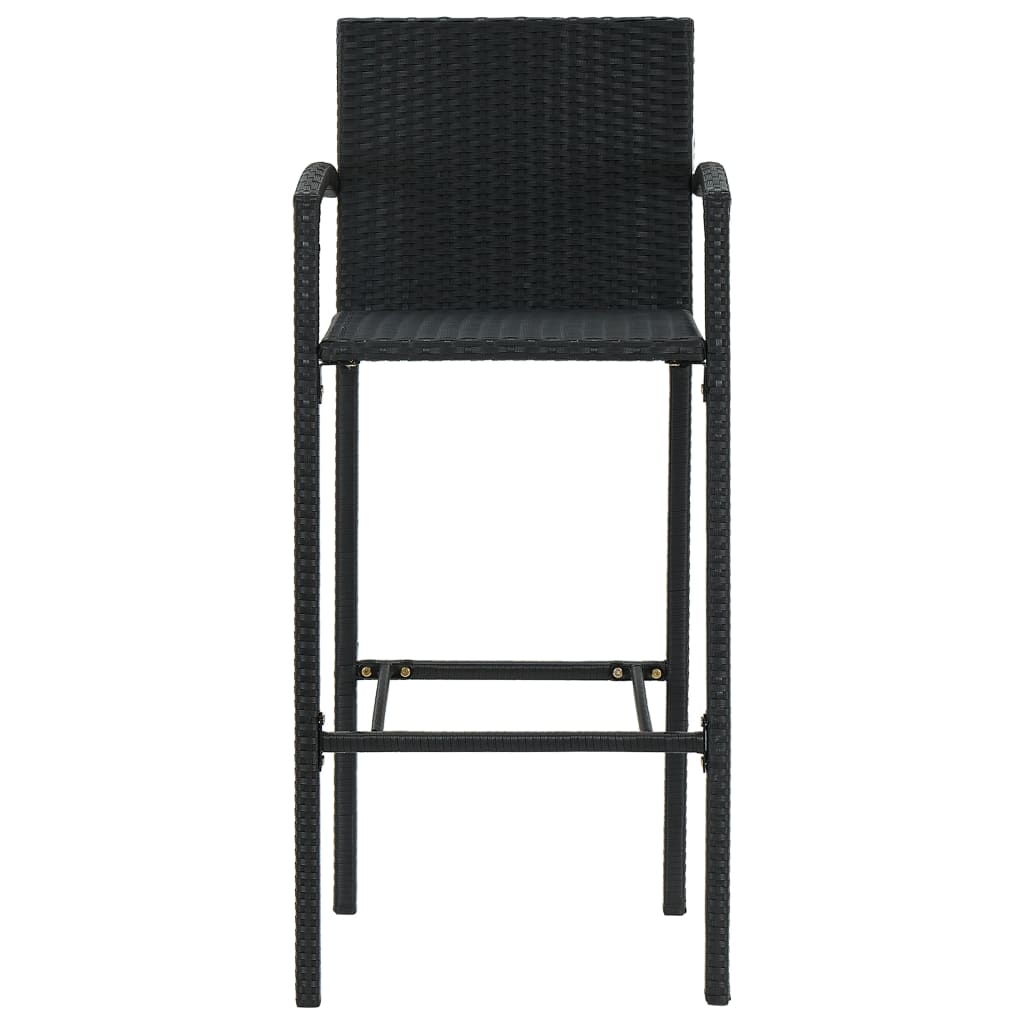 vidaXL Barhocker 4 Stk. Schwarz Poly Rattan