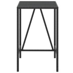 vidaXL Bartisch mit Glasplatte Schwarz 70x70x110 cm Poly Rattan