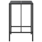vidaXL Bartisch mit Glasplatte Schwarz 70x70x110 cm Poly Rattan