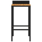 vidaXL Barhocker 4 Stk. Schwarz Poly Rattan und Massivholz Akazie