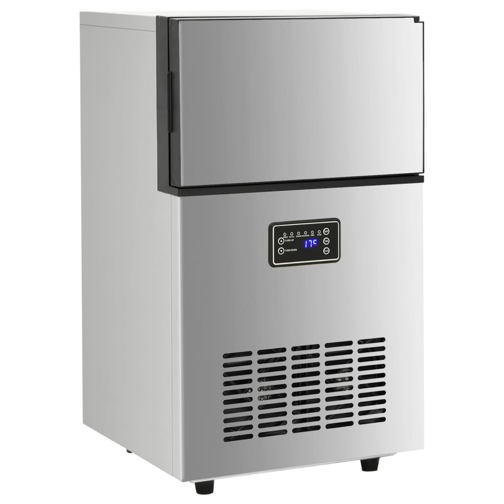 vidaXL Eiswürfelmaschine Silbern 45 kg / 24 h