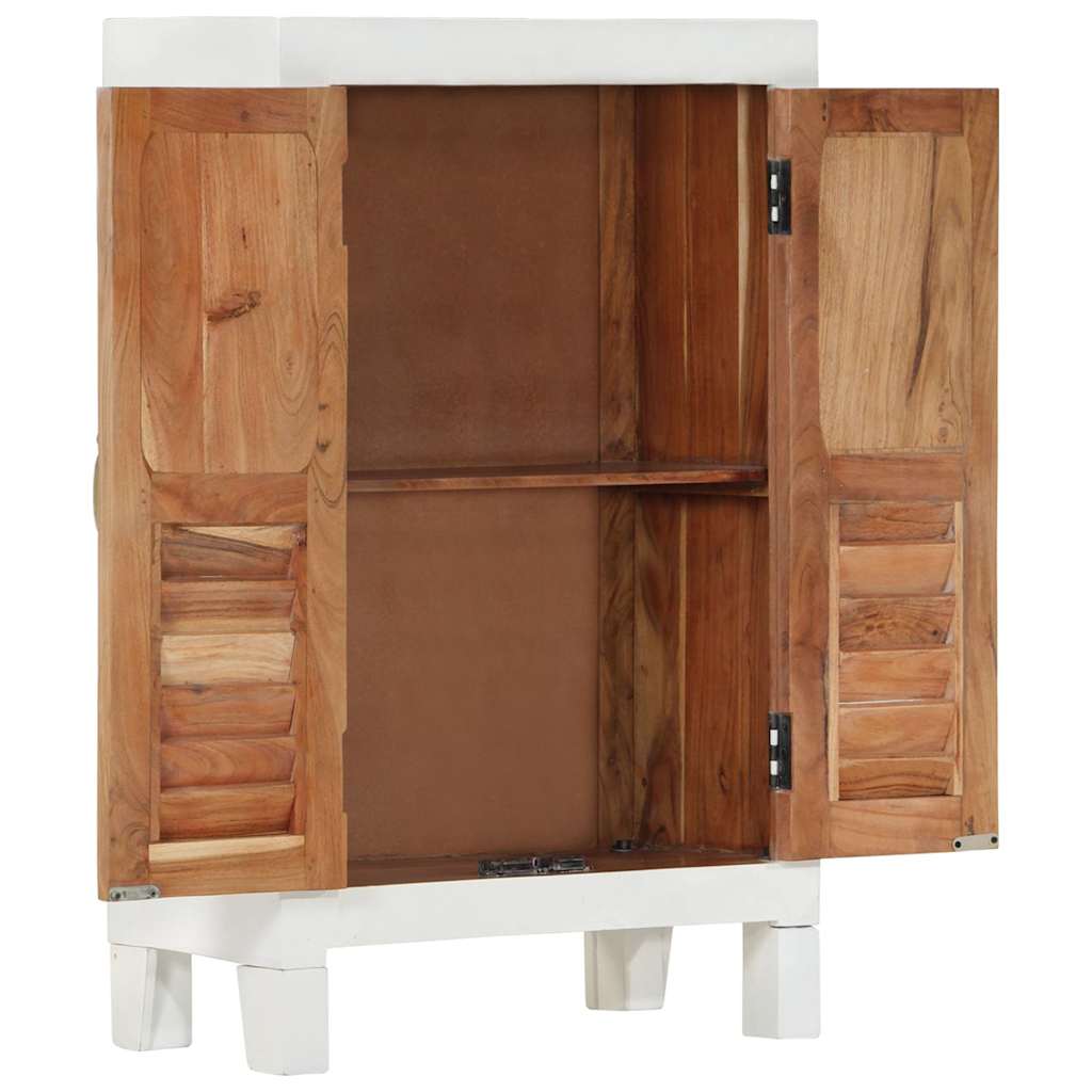 vidaXL Sideboard Weiß 55x30x90 cm Massivholz Akazie