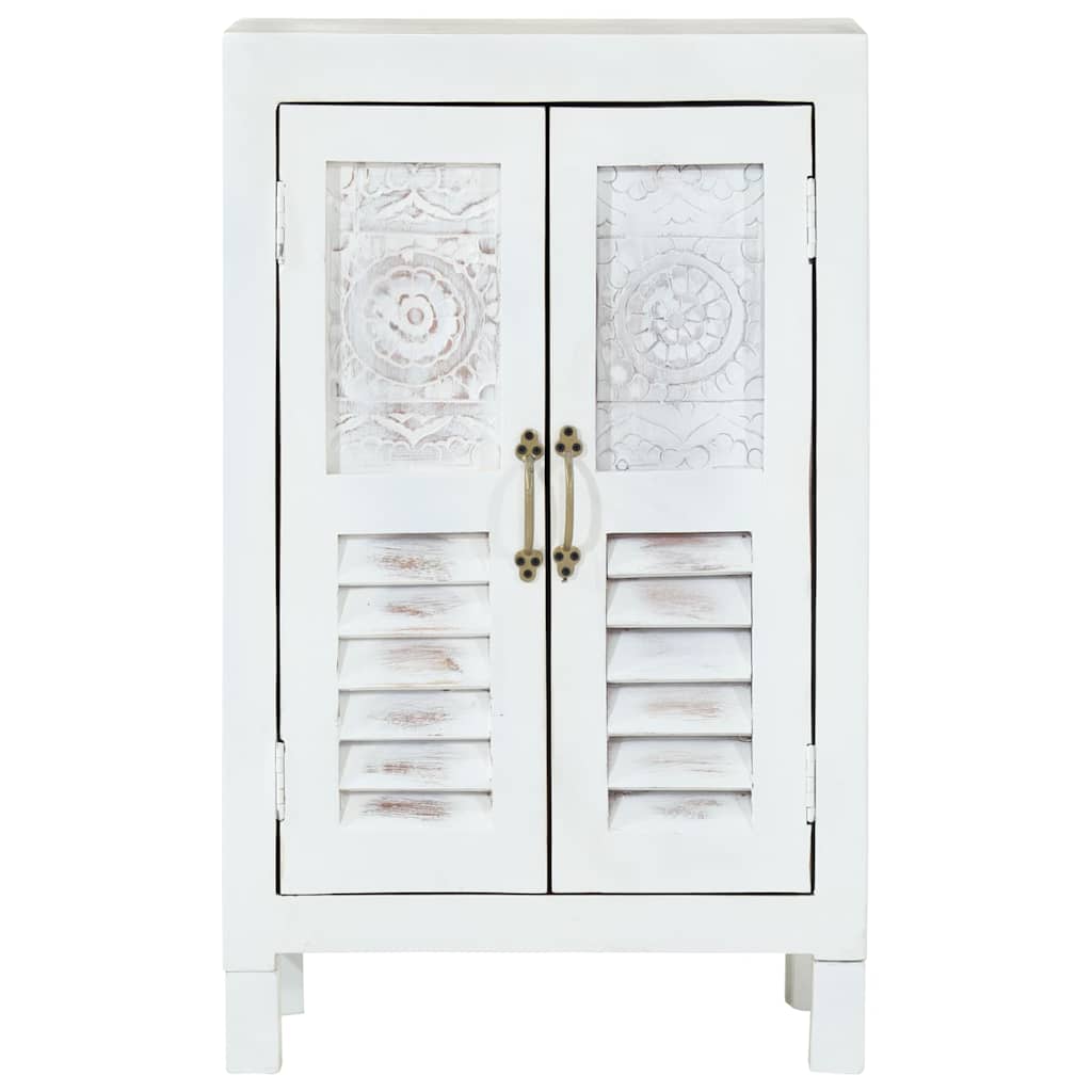 vidaXL Sideboard Weiß 55x30x90 cm Massivholz Akazie