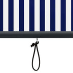 vidaXL Rollo Blau und Weiß 180 x 250 cm Stoff und Aluminium