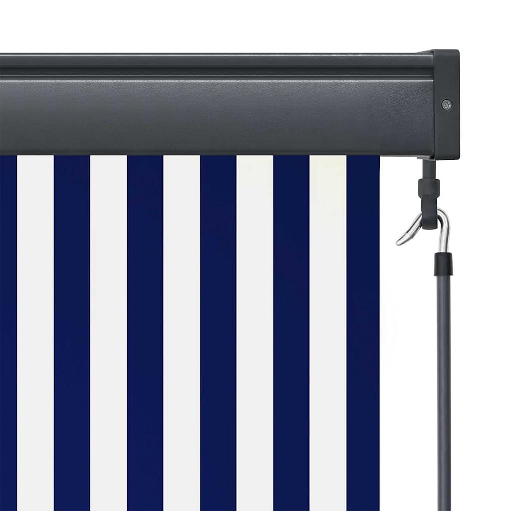 vidaXL Rollo Blau und Weiß 180 x 250 cm Stoff und Aluminium