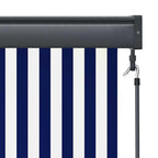 vidaXL Rollo Blau und Weiß 180 x 250 cm Stoff und Aluminium