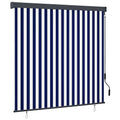 vidaXL Rollo Blau und Weiß 180 x 250 cm Stoff und Aluminium