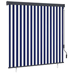 vidaXL Rollo Blau und Weiß 180 x 250 cm Stoff und Aluminium