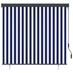 vidaXL Rollo Blau und Weiß 180 x 250 cm Stoff und Aluminium
