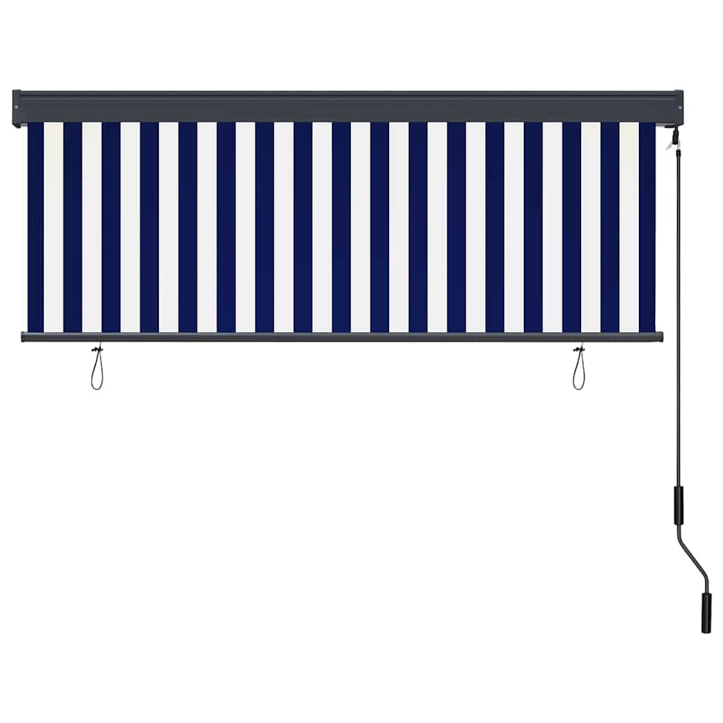 vidaXL Rollo Blau und Weiß 180 x 250 cm Stoff und Aluminium
