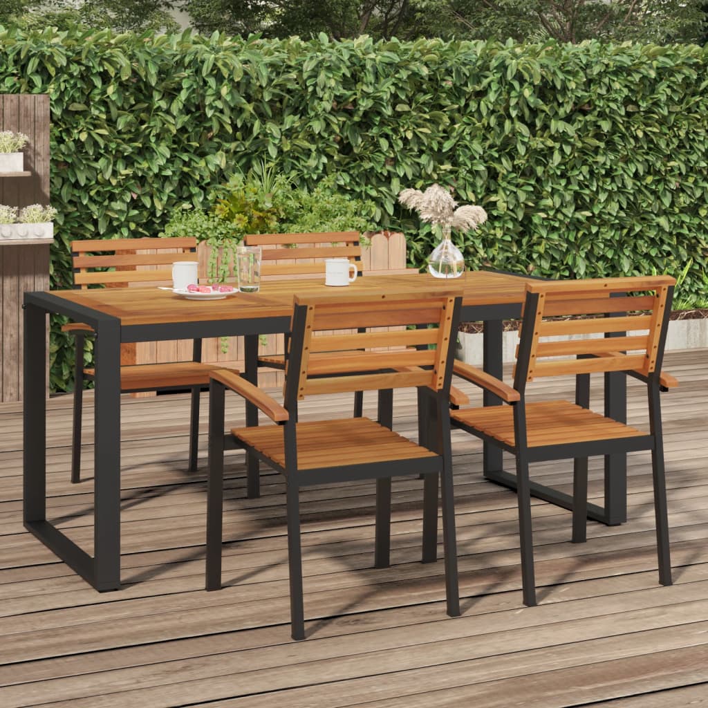 vidaXL Gartentisch mit Gestell U-Form 180x90x75 cm Akazie Massivholz
