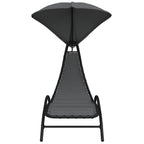 vidaXL Sonnenliege mit Dach Dunkelgrau 167x80x195 cm Stoff & Stahl