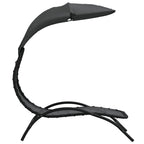 vidaXL Sonnenliege mit Dach Dunkelgrau 167x80x195 cm Stoff & Stahl