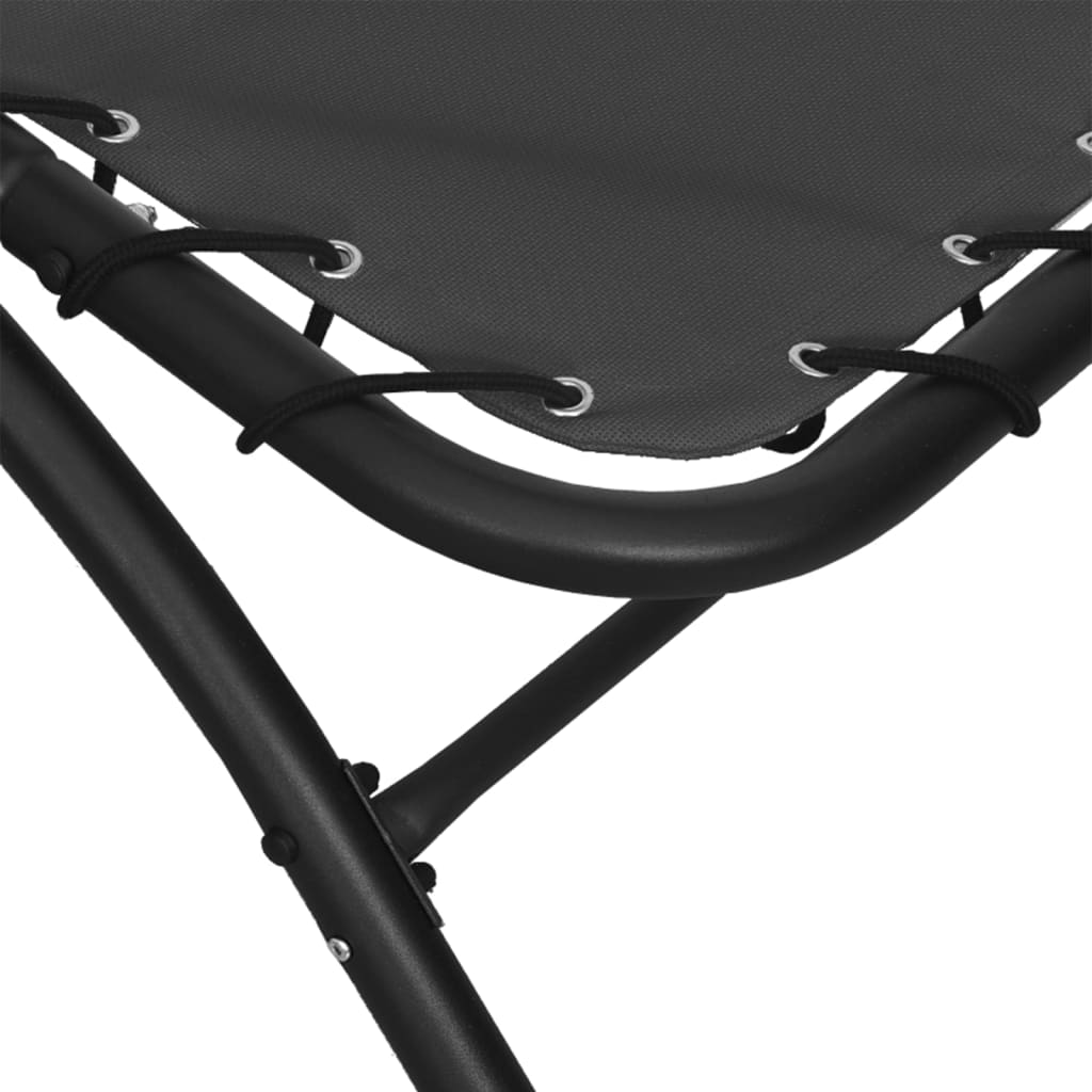 vidaXL Sonnenliege mit Dach Dunkelgrau 167x80x195 cm Stoff & Stahl