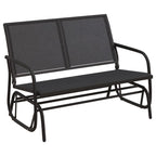 vidaXL Garten-Schaukelbank Schwarz 120,5x76x86,5 cm Textilen & Stahl