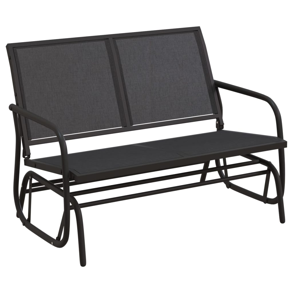 vidaXL Garten-Schaukelbank Schwarz 120,5x76x86,5 cm Textilen & Stahl