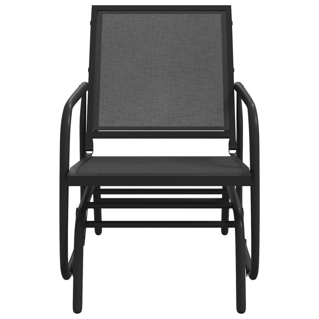 vidaXL Garten-Schaukelstuhl Schwarz 61x76x87 cm Textilene & Stahl