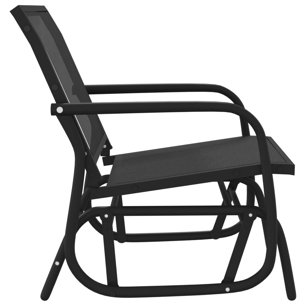 vidaXL Garten-Schaukelstühle 2 Stk. Schwarz 61x76x87cm Textilene Stahl