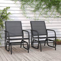 vidaXL Garten-Schaukelstühle 2 Stk. Schwarz 61x76x87cm Textilene Stahl