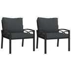 vidaXL Gartenstühle mit Grauen Kissen 2 Stk. 68x76x79 cm Stahl