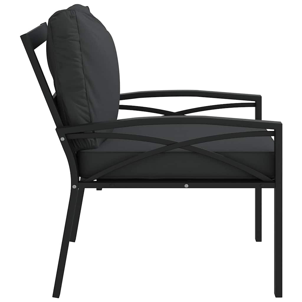 vidaXL Gartenstühle mit Grauen Kissen 2 Stk. 68x76x79 cm Stahl