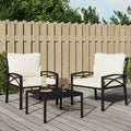 vidaXL Gartenstuhl mit Sandfarbigen Kissen 68x76x79 cm Stahl