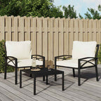 vidaXL Gartenstuhl mit Sandfarbigen Kissen 68x76x79 cm Stahl