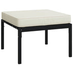 vidaXL Gartenhocker mit Sandfarbigen Kissen 2 Stk. 60x60x35 cm Stahl