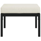 vidaXL Gartenhocker mit Sandfarbigen Kissen 2 Stk. 60x60x35 cm Stahl