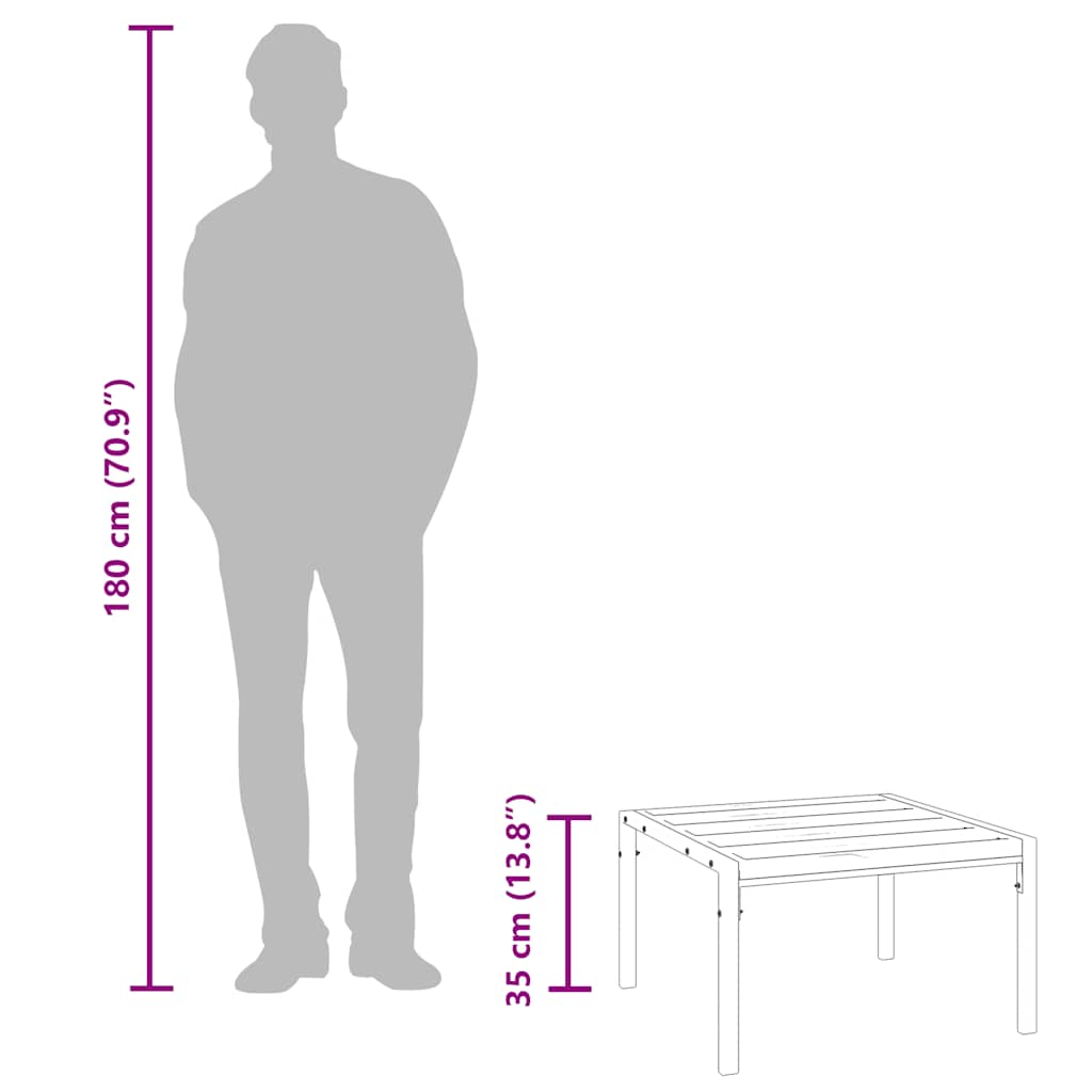 vidaXL Garten-Couchtisch Schwarz 60x60x35 cm Stahl