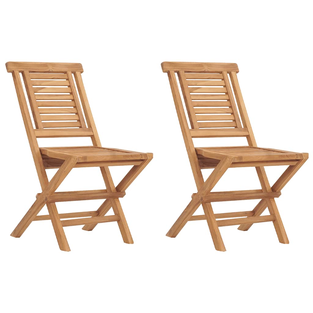 vidaXL Gartenstühle 2 Stk. Klappbar 47x63x90 cm Massivholz Teak