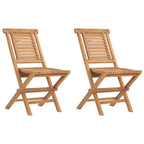 vidaXL Gartenstühle 2 Stk. Klappbar 47x63x90 cm Massivholz Teak