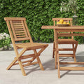 vidaXL Gartenstühle 2 Stk. Klappbar 47x63x90 cm Massivholz Teak
