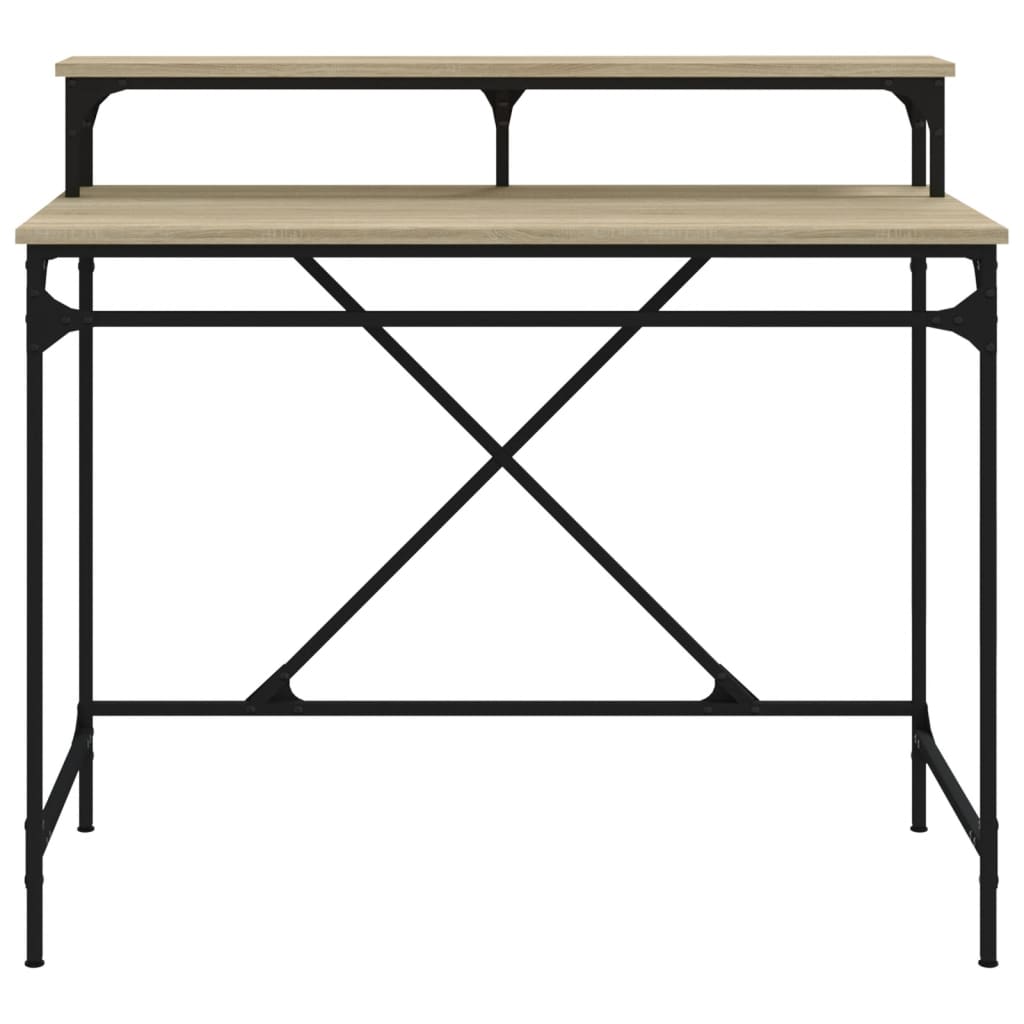 vidaXL Schreibtisch Sonoma-Eiche 100x50x90 cm Holzwerkstoff und Eisen