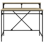 vidaXL Schreibtisch Sonoma-Eiche 100x50x90 cm Holzwerkstoff und Eisen