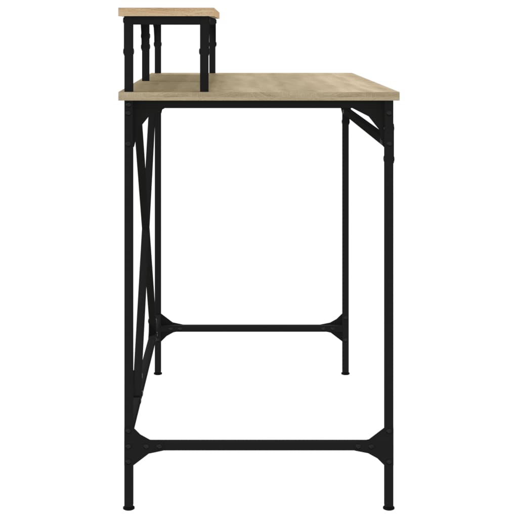 vidaXL Schreibtisch Sonoma-Eiche 100x50x90 cm Holzwerkstoff und Eisen