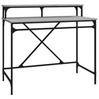vidaXL Schreibtisch Grau Sonoma 100x50x90 cm Holzwerkstoff und Eisen
