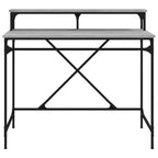 vidaXL Schreibtisch Grau Sonoma 100x50x90 cm Holzwerkstoff und Eisen